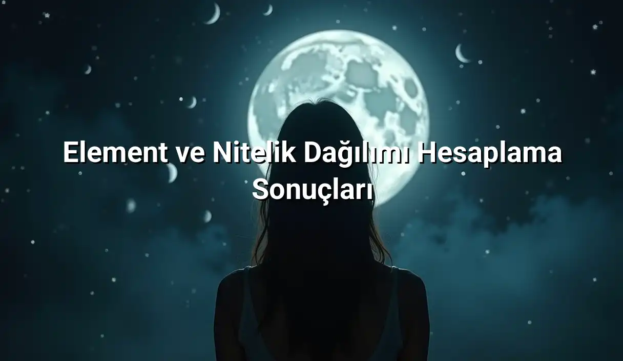 Element ve Nitelik Dağılımı Hesaplama Sonuçları - Element ve Nitelik Dağılımı Hesaplama